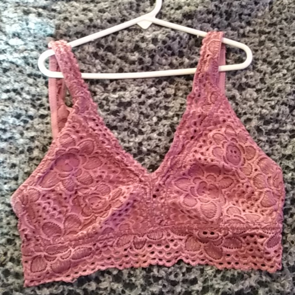 Pink lace bralette